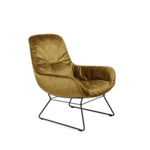 Freifrau Leya lounge chair yellow velvet