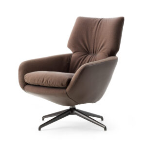 Leolux Lloyd Lounge Chair in brown leather